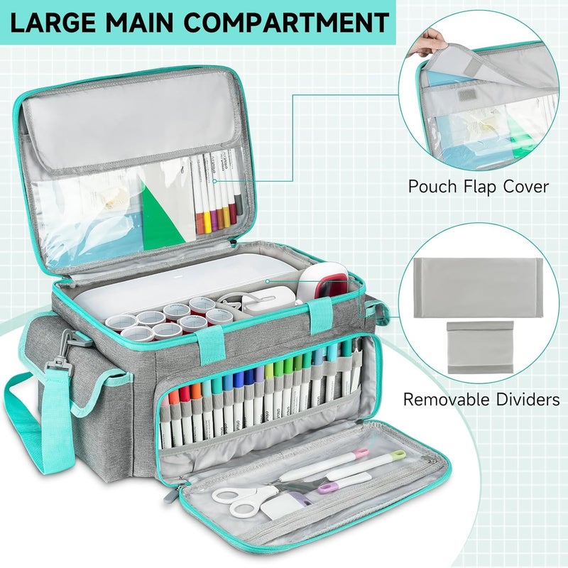 LEFORZ Carrying Case Compatible with Cricut Joy Xtra,Protable Travel Storage Bag with Removable Dividers Fits for Cricut Joy Xtra Accessories and Supplies - Image 3